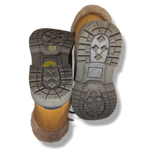 Echo | Side Zip Lace Up Faux Fur Work Boots Boy's Size 1 - Picture 7 of 7